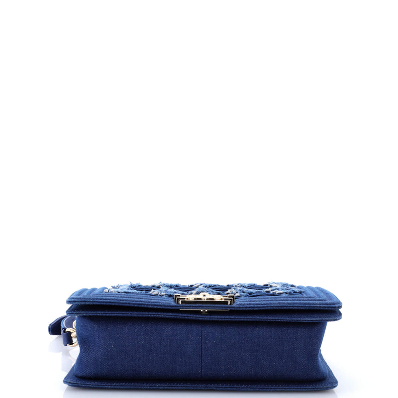 Boy Flap Bag Pleated Fringe Denim Old