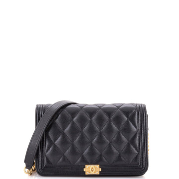 Boy Wallet On Chain Quilted Caviar