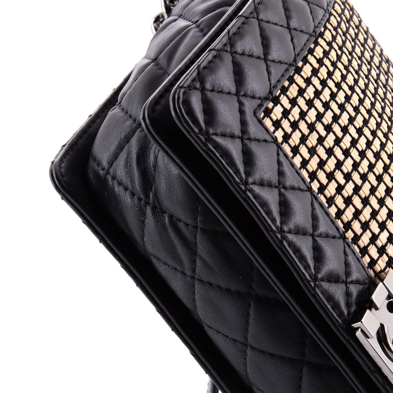 Reverso Boy Flap Bag Woven Calfskin Old