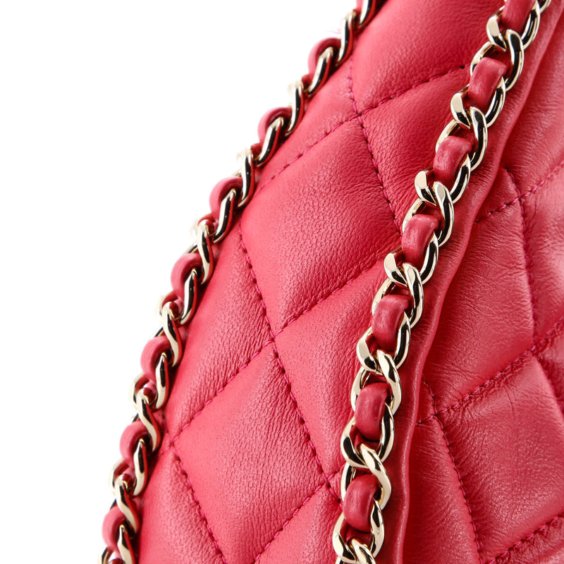 Chain Around Hook Hobo Quilted Lambskin