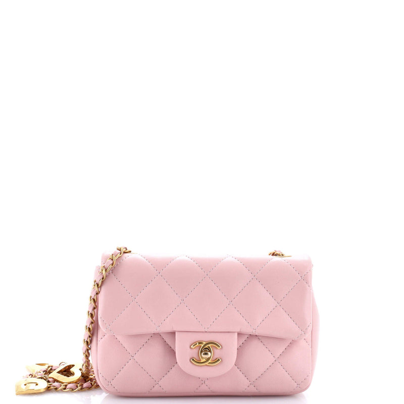 Sweet Heart Chain Flap Bag Quilted