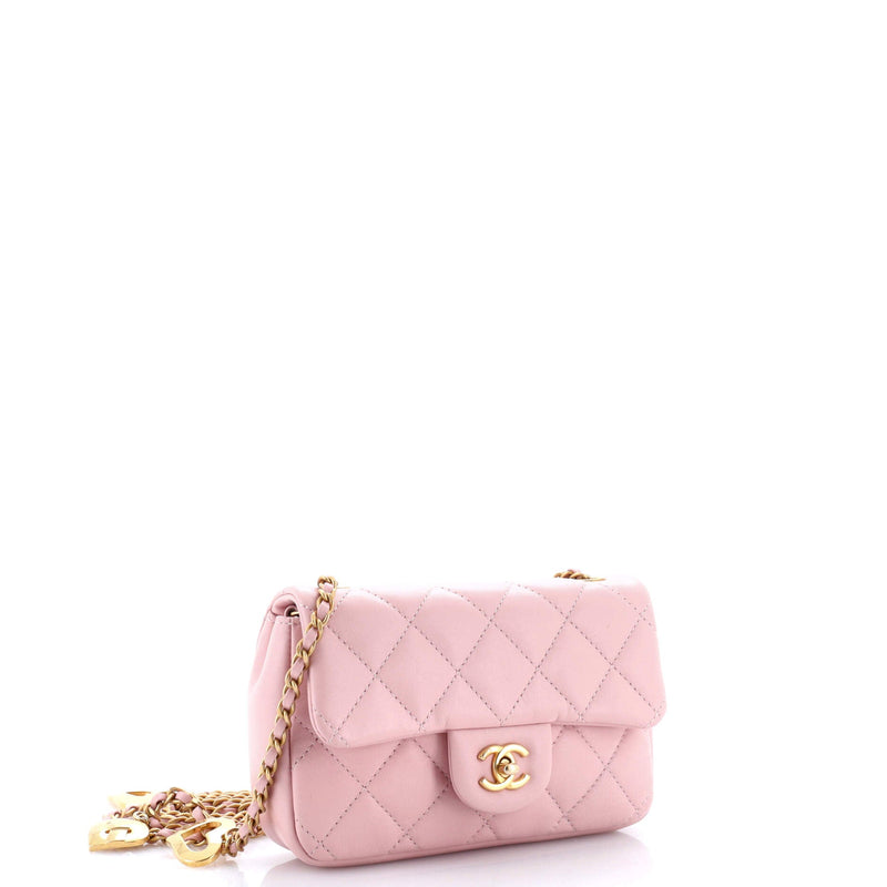 Sweet Heart Chain Flap Bag Quilted