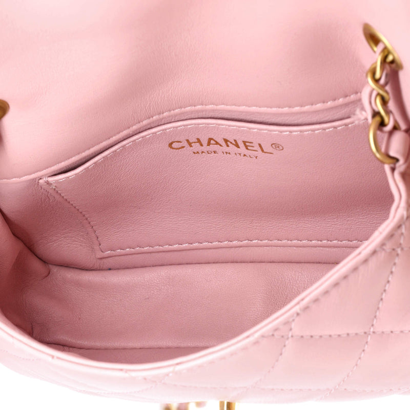 Sweet Heart Chain Flap Bag Quilted