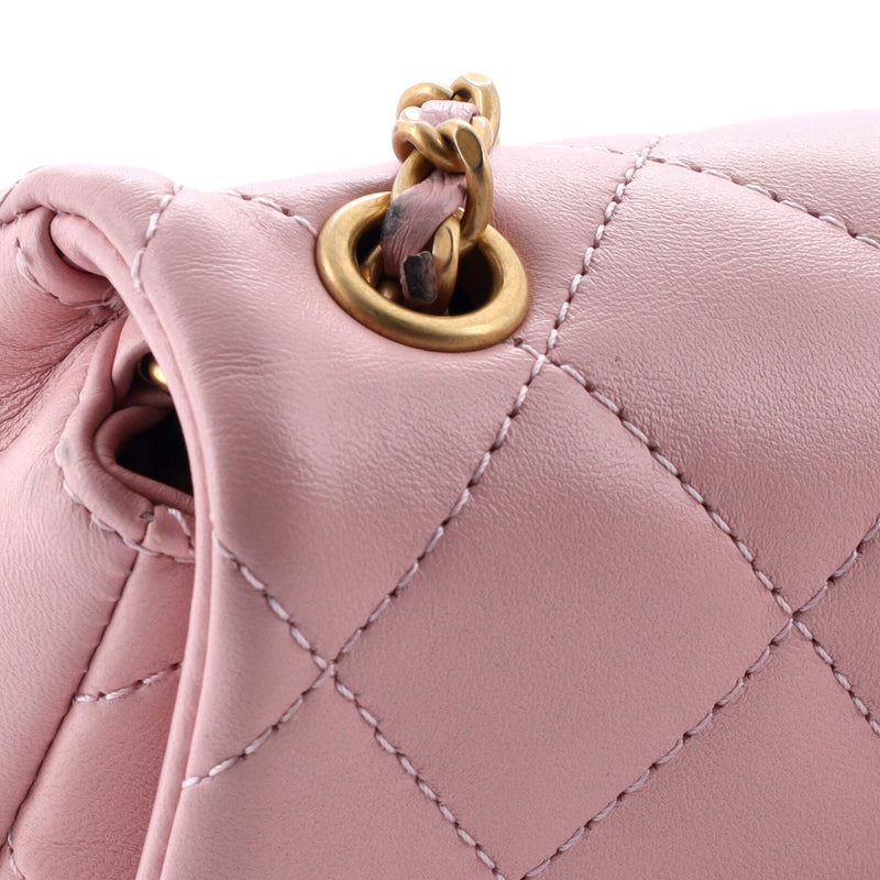 Sweet Heart Chain Flap Bag Quilted