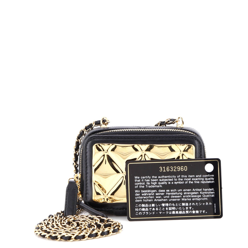 Golden Plate Zip Around Vanity Case With