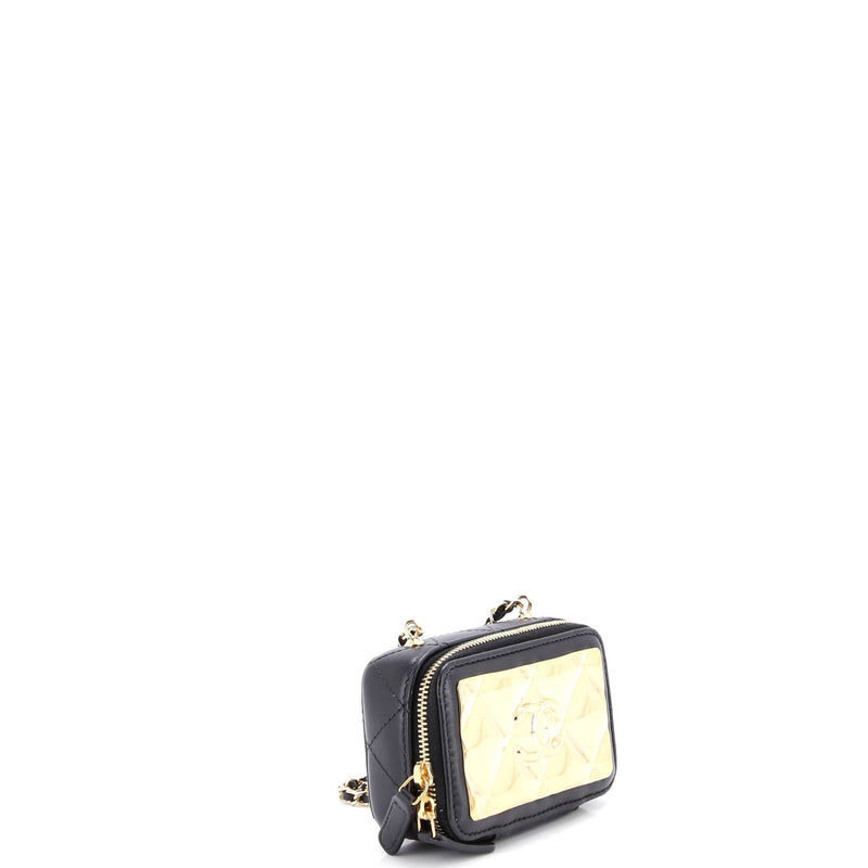 Golden Plate Zip Around Vanity Case With