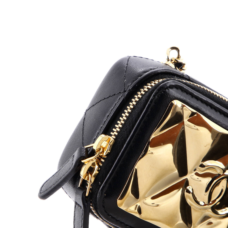 Golden Plate Zip Around Vanity Case With