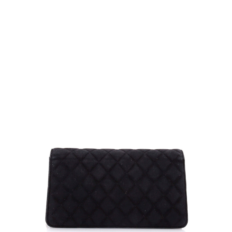Cc Chain Full Flap Bag Quilted Suede