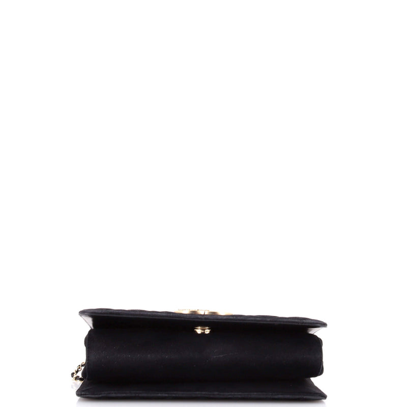 Cc Chain Full Flap Bag Quilted Suede