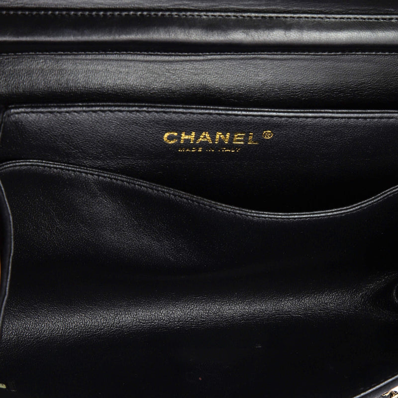 Cc Chain Full Flap Bag Quilted Suede