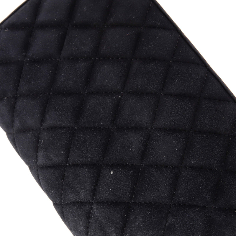 Cc Chain Full Flap Bag Quilted Suede