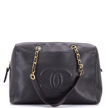 Vintage Timeless Zip Tote Caviar Medium