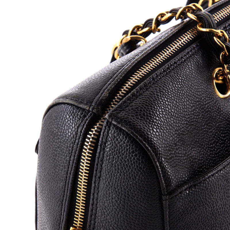 Vintage Timeless Zip Tote Caviar Medium