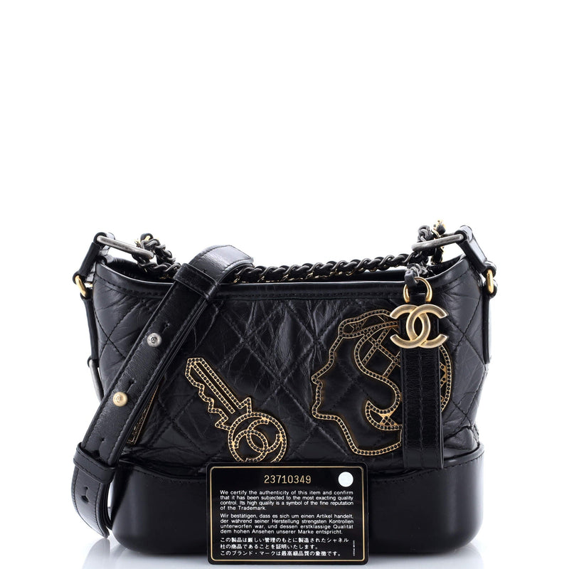 Gabrielle Hobo Embellished Quilted Aged