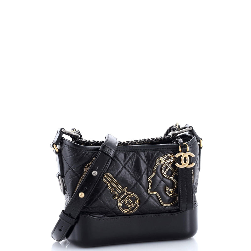 Gabrielle Hobo Embellished Quilted Aged