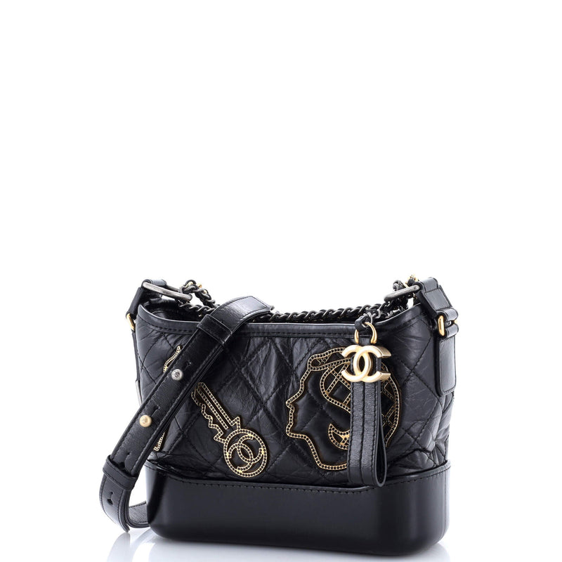 Gabrielle Hobo Embellished Quilted Aged