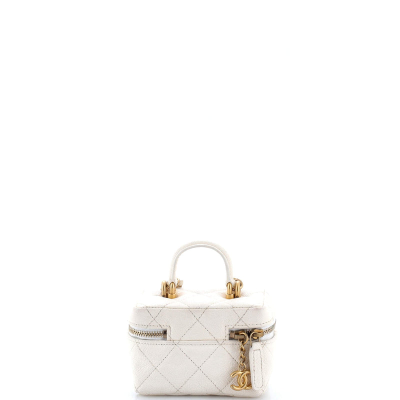 Top Handle Zip Around Vanity Case With