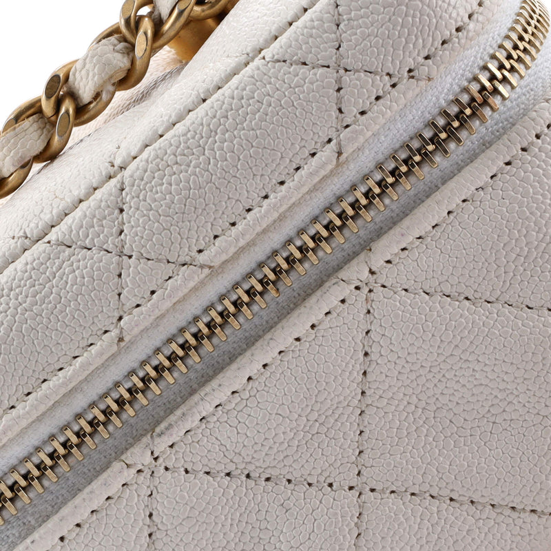 Top Handle Zip Around Vanity Case With