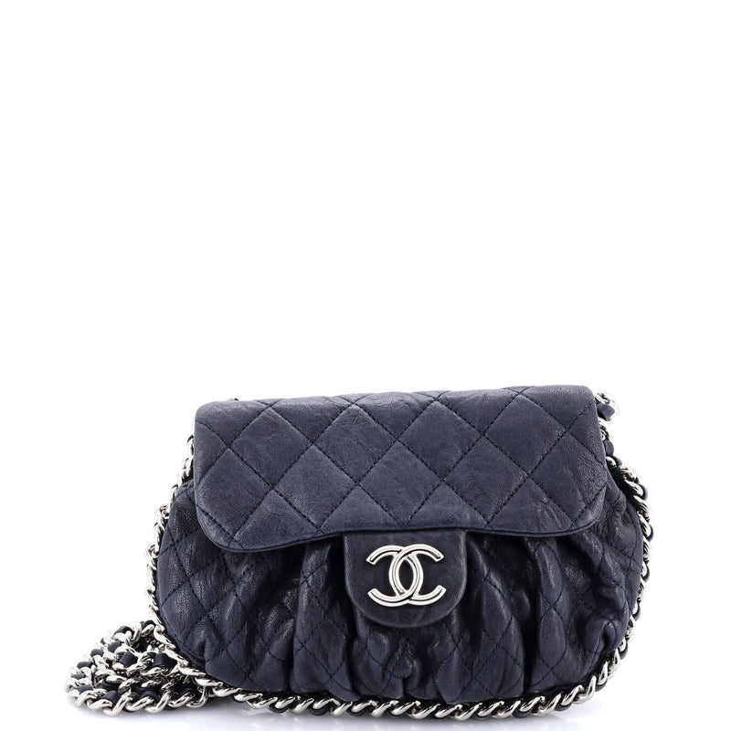 Chain Around Flap Bag Quilted Leather