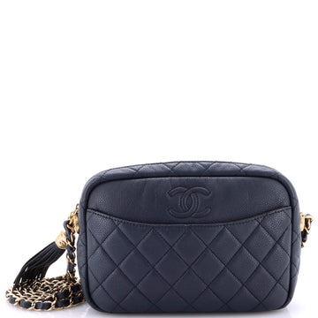 Coco Tassel Camera Case Quilted Caviar