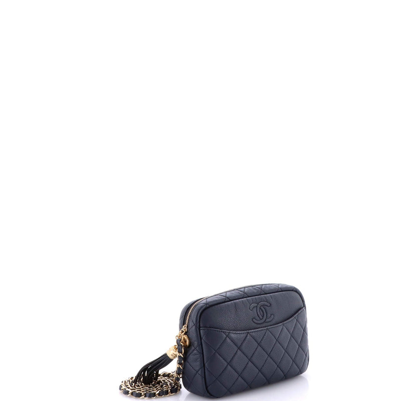 Coco Tassel Camera Case Quilted Caviar