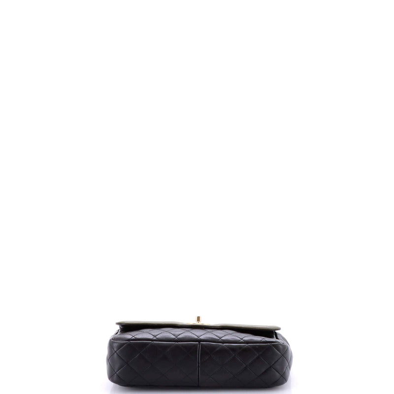 Two Tone Flap Bag Quilted Lambskin