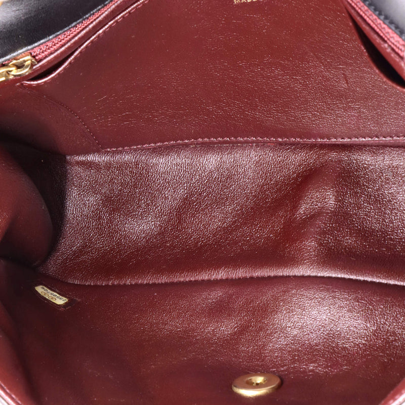 Two Tone Flap Bag Quilted Lambskin