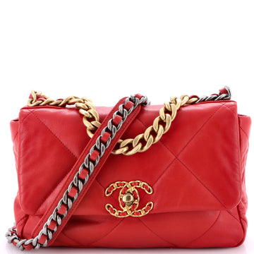 19 Flap Bag Quilted Leather Medium