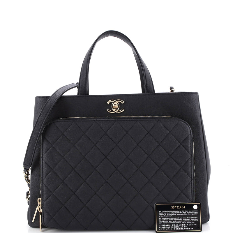 Business Affinity Tote Quilted Caviar
