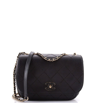 Enamel Cc Chain Flap Bag Stitched