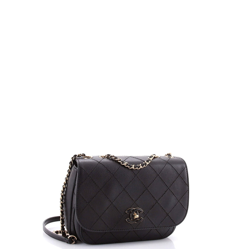 Enamel Cc Chain Flap Bag Stitched