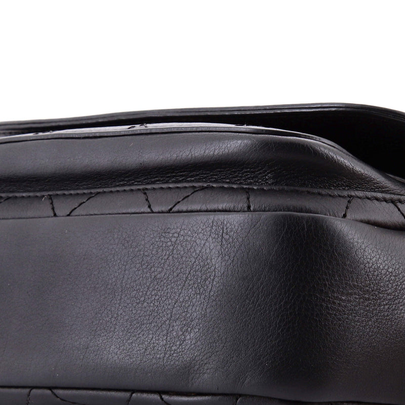 Enamel Cc Chain Flap Bag Stitched