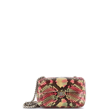 Cc Chain Flap Bag Multicolor Python Mini