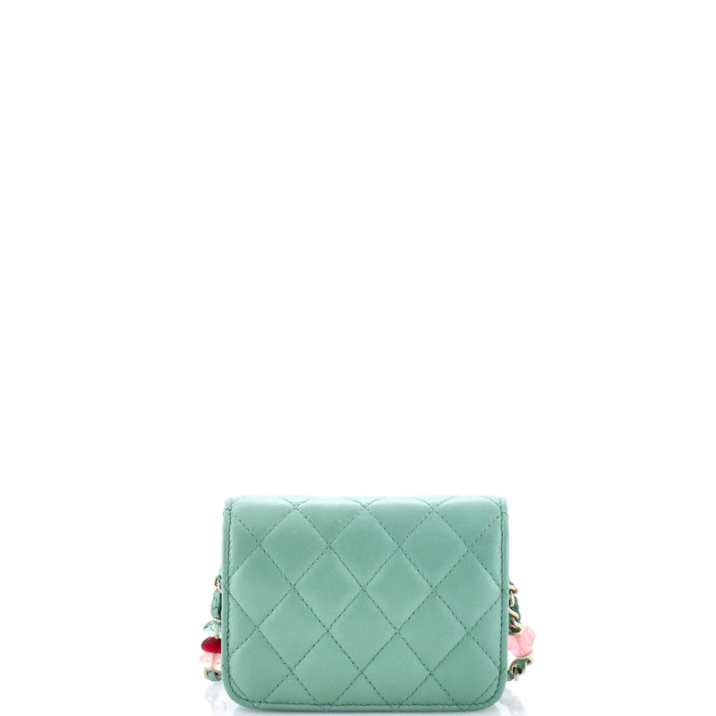 Candy Heart Clutch With Chain Quilted
