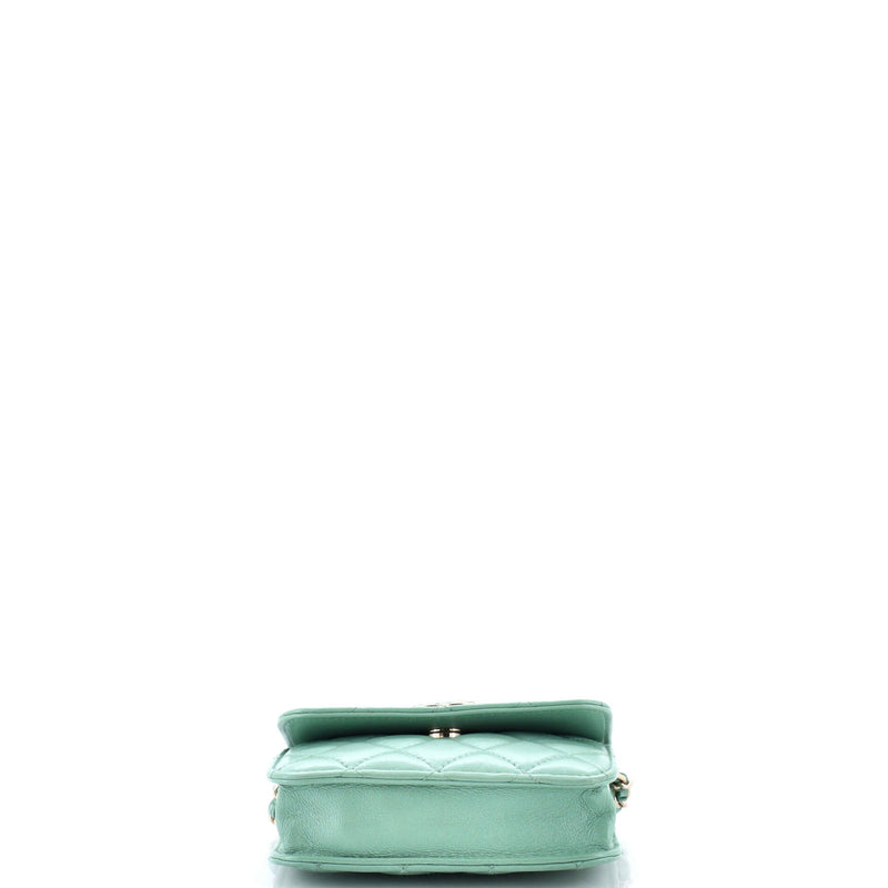 Candy Heart Clutch With Chain Quilted