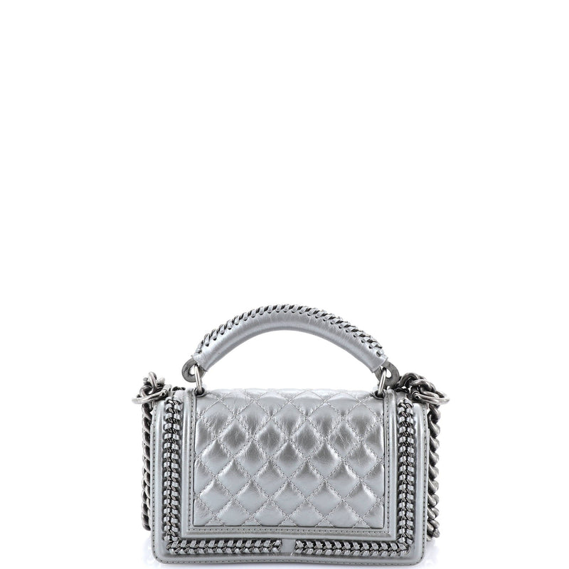 Chain Handle Boy Flap Bag Quilted