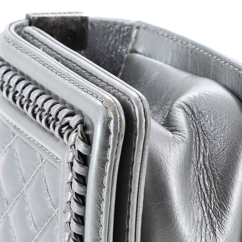 Chain Handle Boy Flap Bag Quilted