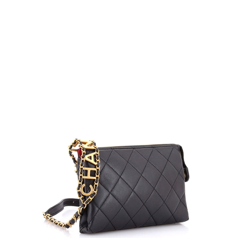 Logo Chain Strap Waist Bag Quilted