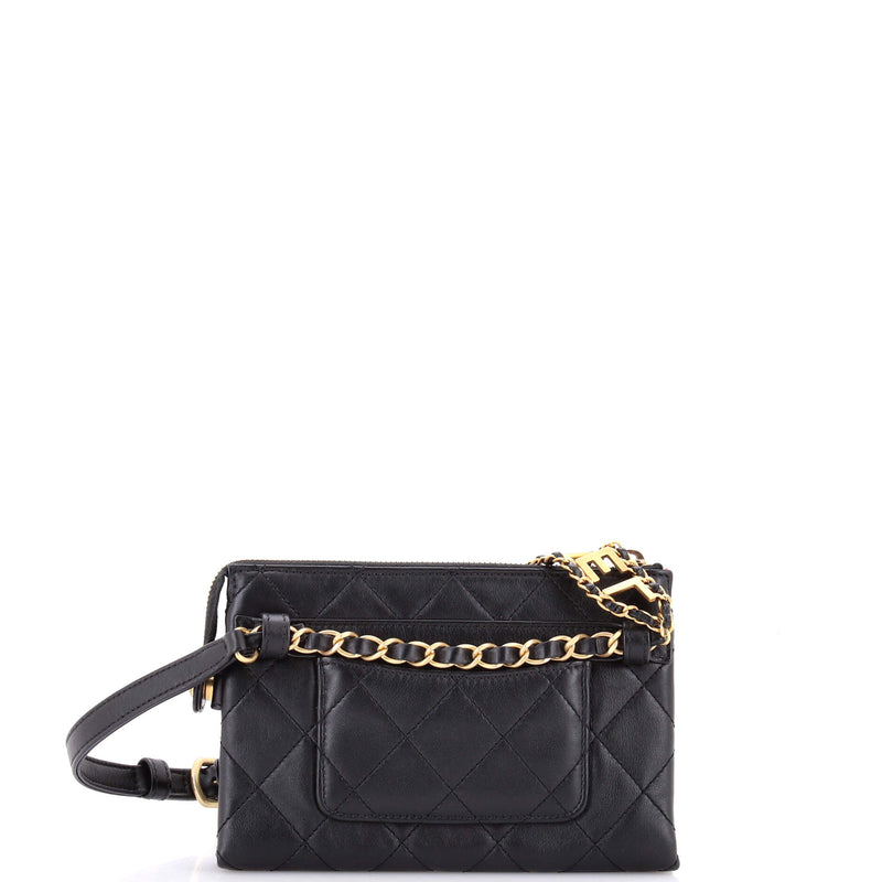 Logo Chain Strap Waist Bag Quilted