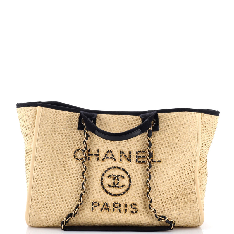 Deauville Tote Straw With Chain Detail
