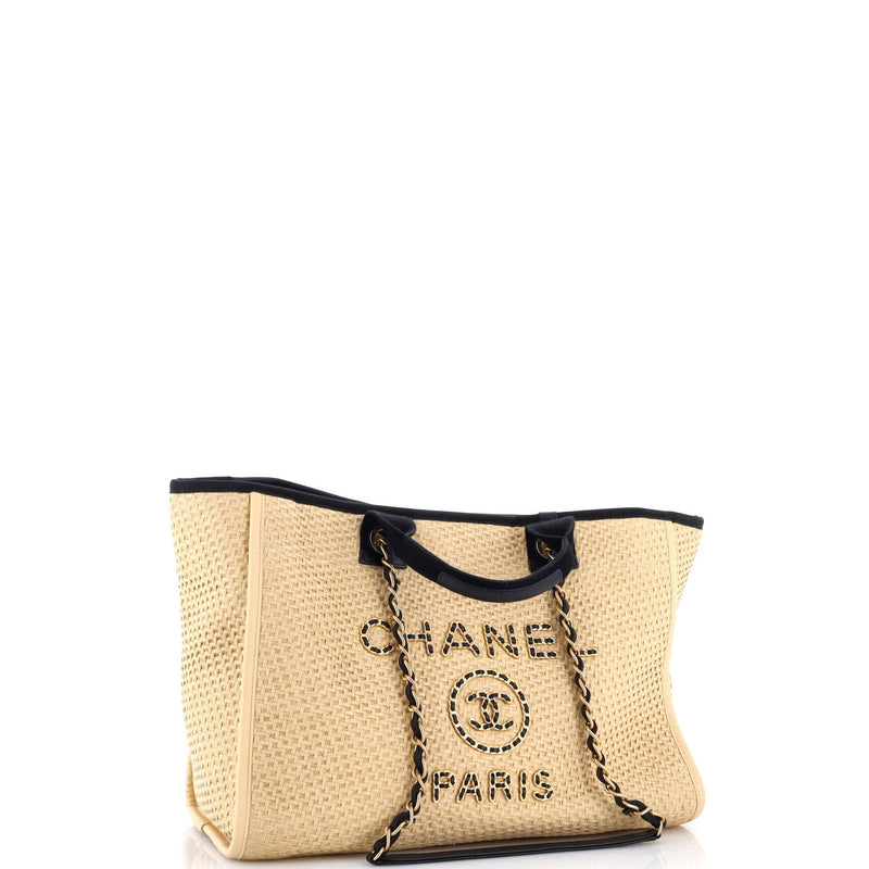 Deauville Tote Straw With Chain Detail
