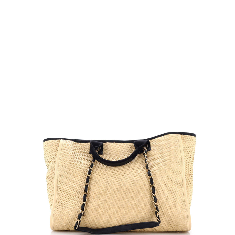 Deauville Tote Straw With Chain Detail