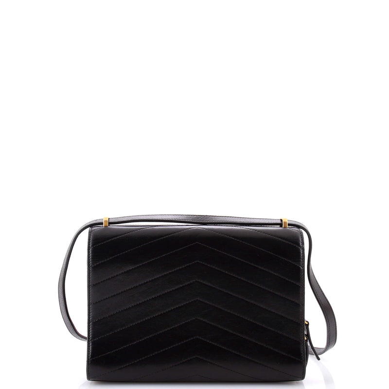 Medal Envelope Flap Bag Chevron Calfskin