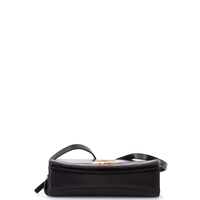 Medal Envelope Flap Bag Chevron Calfskin