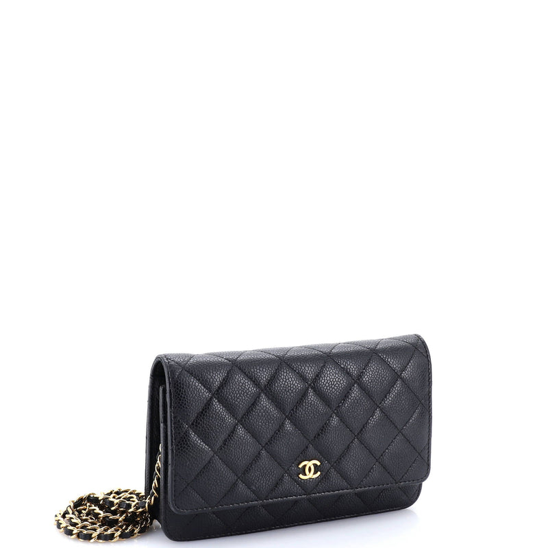 Wallet On Chain Quilted Caviar