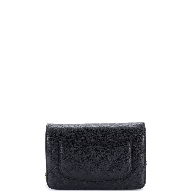 Wallet On Chain Quilted Caviar