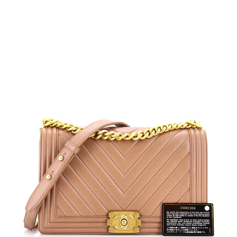 Boy Flap Bag Chevron Lambskin New Medium