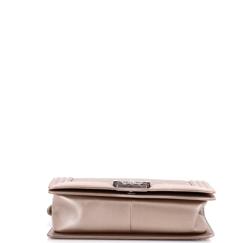 Boy Flap Bag Quilted Metallic Caviar Old