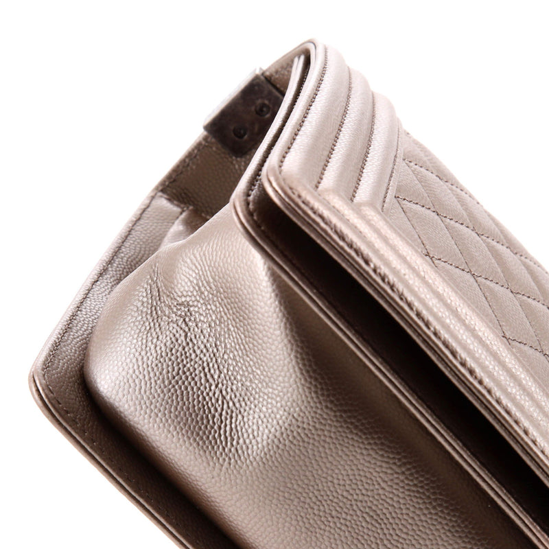 Boy Flap Bag Quilted Metallic Caviar Old