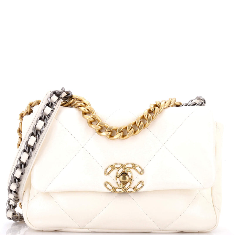 19 Flap Bag Quilted Leather Medium